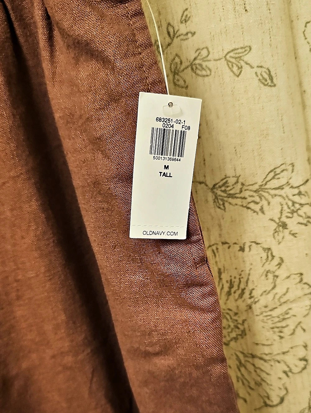 Old Navy Straight Leg Linen Pant in Brown Size Medium NWT - Picture 3 of 4